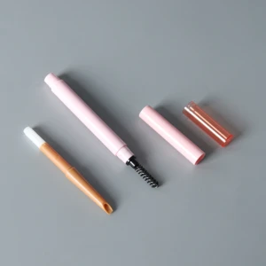 OEM Eyebrow Pencil Case Plastic Cosmetic Packaging Tube Eyebrow Pen Container For Private Label