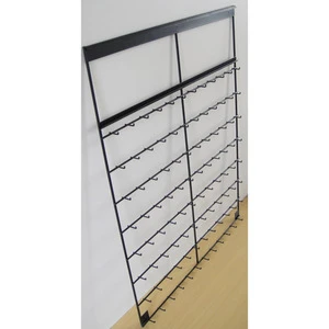 Retail Presentation Steel Rod Peg Hook Products Hanging Wall Mounted Wire Rack With Sign Frame