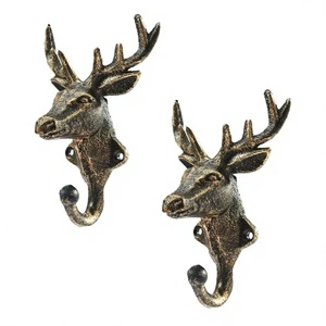 European-style Vintage Cast Iron Deer Antler Wall Hook Creative Wall Decoration for Fitting Rooms Home Interiors Coat Hat Hook