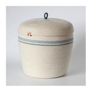 Premium Handmade Rectangle Rattan Jute Yarn Storage Basket Set Decorative Eco-Friendly Customized Color Organizer for Home