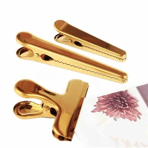 Gold Stainless Steel Chip Innovative Household Kitchen Food Sealing Clamp Clip Powder Food Storage Package Bag Clip L3