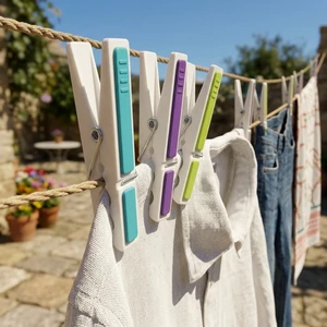 Colorful Eco-Friendly Durable PP Plastic Pegs Single Spring Clothespin Set (24-Piece) For Convenient Hanging