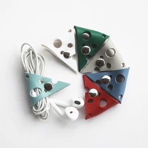 Cable Storage Organizer Clips Pu Mini Cheese Charging Cable Management for Travel Desk Home Secure Tidy Data Cable Holders