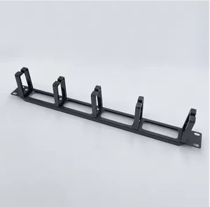 19-Inch 1U 5-Slot Horizontal Plastic Cable Organizer | Black Rack-Mount Wire Management Duct for Server Cabinets