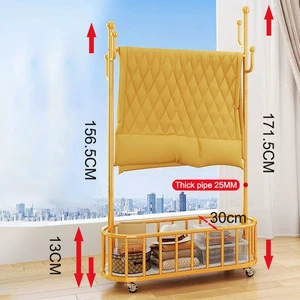 Factory Wholesale Luxury-style Fashionable Floor-standing Coat Rack and Storage Rack with Wheels