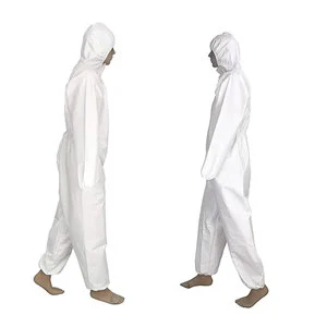 Microporous Disposable Protective Coverall Full Body Hooded Elastic Cuff Anti Dust Safety Overall for Industrial Construction