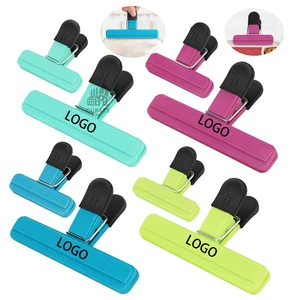 Custom Logo Plastic Bag Clips Reusable Portable Food Sealing Clips Colored Kitchen Bag Clips Multi-purpose Household Chemicals