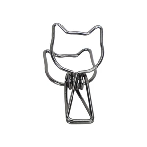Cute Cat-Shaped Metal Binder Paper Clips with Pattern File Clip Product