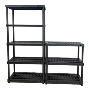 Boltless Rack Plastic Garage 5 Tier Shelving Home Warehouse Storage Heavy Duty Bathroom Tool 400kg Shelf Match Storage Shelf
