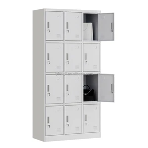 Classic 12-Door Steel Locker Gym Storage With Powder Coating for Offices Factory & School Use