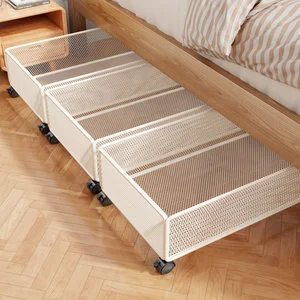 Under-bed Storage Box with Movable Wheels Pull-out Drawer-style Basket Dormitory Locker Bin Model 4.24 Bedside Storage