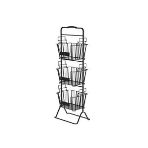 Black 3-Tier Metal Wire Storage Basket Stand with Removable Baskets Model D0100HXYDS2