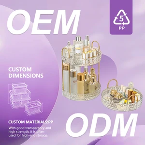 JX Multi-Layer Rotatable Stacked Cosmetic Storage Rack Diamond Edge Storage Rack for Multi-Scene Use
