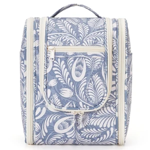 Blue Leaf Hanging Travel Toiletry Bag for Women and Men Makeup Bag Bathroom & Shower Organizer Kit