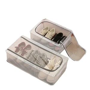 Modern Rectangle Foldable Shoe Storage Box Dormitories Fabric Dustproof Moisture-Proof Iron Visible Miscellaneous Storage