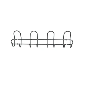 8Hooks Wall Mount Rail Metal Steel Rack Hat Clothes Hanger Towel Purse Bag Bedroom Entryway Kitchen Hook Organizer Chrome Cover