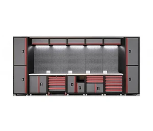 CYD Garage Storage Combination Tool Cabinets Heavy Duty Workshop Metal WorkBench Tool Bench Stainless Steel Tabletop