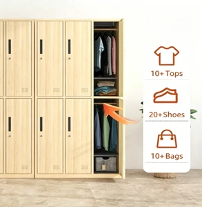 Bedroom Metal Closet Wardrobes Combination Apartment Locker Armoire Steel Closet Wardrobe Storage Cabinet