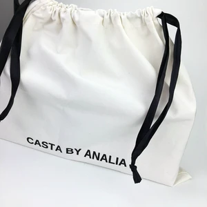 Custom Size Recycled Canvas Eco Friendly Cotton Shoes & Clothing Cotton Drawstring Bags Canvas Drawstring Dust Bag With Logo