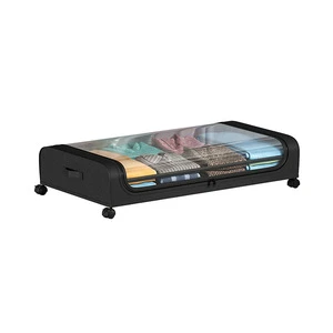 NISEVEN New Bedroom Underbed Storage Bins Dustproof Underbed Storage Containers Movable Bed Storage Box Wheels 80x43x16cm