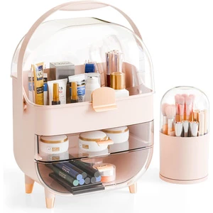 Large Capacity Desktop Multifunctional Storage Box Cosmetics CtorageDust-proof Drawer Style Storage Box Lipstick Case