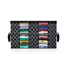 Modern Eco-Friendly Storage Bags Set for Living Room Clothes Organizer Multifunction Square Zipper Fabric PVC Window