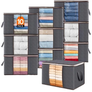Large Capacity Quilt Storage Bag clear Window Folding Bag Clothes Blanket Bedding Storage Organizer Under Bed Storage Bag
