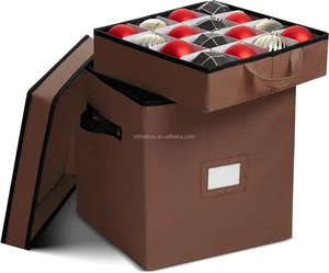 Holiday Decoration Christmas Ornament Storage Organization Containers Boxes Trays Rectangle Fabric Foldable