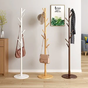 Best Selling Rustic Vintage Floor Standing Wooden Standing Coat Rack With Hanger
