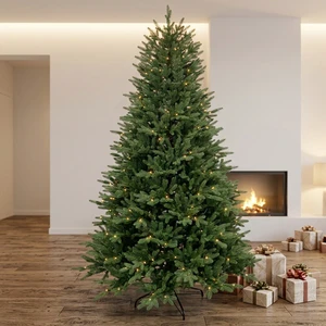 Direct Factory Wholesale Modern Realistic Full PE Tree Xmas Tree Artificial Christmas Tree With Metal Stand
