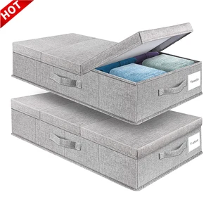 2 Pack Washable Polycarbonate Under Bed Storage Contaniners Bins Large Foldable Under Bed Storage Box Organizer