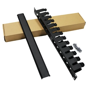 Custom 19inch 1U 24 Ports Cable Manager Network Rack Mount Steel Cable Organizer Data Center Wiring Accessories Black 1.2mm