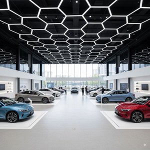 Contation 110 220 Volt 9 LED Workshop Ceiling Led Working Lights For Car Shop And Garage Honeycomb Lights Hexagonal Led Light