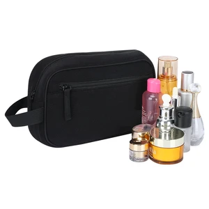 Portable Polyester Travel Wash Pouch Waterproof Makeup Organizer with Zipper Closure for Toiletry Bag with Handle