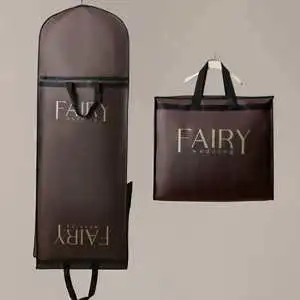 Heavy Duty Custom Logo Dustproof Portable Non-Woven Tote Foldable Durable Waterproof Garment Storage Bag for Wedding Dress