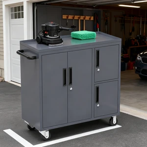 Tool Trolley With Modular Storage Design Heavy Duty Metal Garage Workshop Storage Cabinet Durable Mobile Organizer