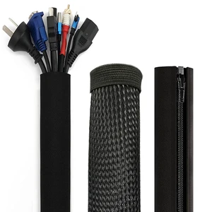 Flexible Neoprene Cable Sleeve Wrap Cover Organizer Hook and Loop Cable Management Sleeve Zipper Flame Retardant Wire Sleeve