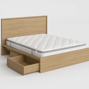 Gcon Storage Bed Frame with Under-Bed Drawers Stackable Minimalist Wooden Furniture for Home Storage 12 Months Warranty