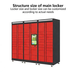 Innovative Versatile Outdoor Multilingual Networked System 21-inch Screen Advertising Screen Smart Parcel Storage Locker