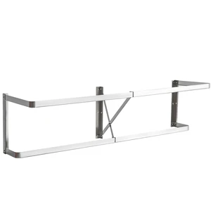 Stainless Steel Wall Mounted Double Wire Wall Rack Modern Design Wall Display Shelves Bracket Set for Kitchen for Tool