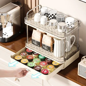 Space Saving Drawer Type Kitchen Cabinet Sliding Spice Rack Under Sink Organizer