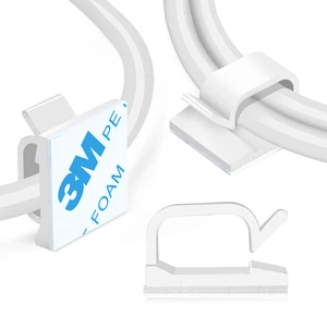 Self-adhesive Wire Tie Cable Clamp Plastic Fixation Clips Electric Wire Reticle Storage Organizer Wiring Accessories