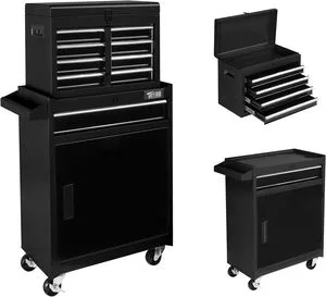 Detachable Modern Tool Storage Organizer Box with Rolling Lockable Wheels for Garage Workshop Warehouse or Hospital Use