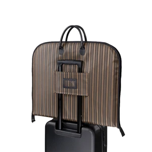Wholesale Custom Logo Luxury Recyclable Dustproof Striped Oxford Suit Reusable Zippers Foldable Travel Cover Garment Storage