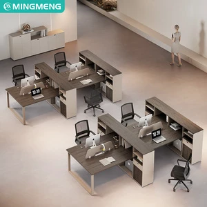 Modular Convertible Modern Steel Office Desk With Storage Shelves File Drawer Water Resistant Anti-Scratch For Office Use