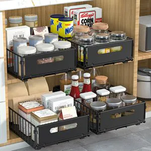 Pull Out Cabinet Organizer Heavy Duty Sliding Kitchen Organizers and Storage Pull Out Drawers for Cabinets