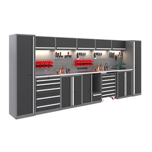 JZD Factory Heavy Duty Workshop Cabinet Garage Workbench With Drawers Modular Steel Tool Storage Cabinet
