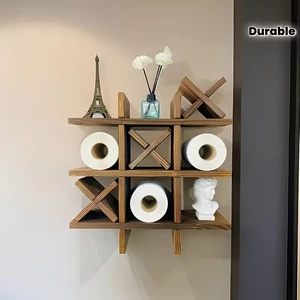 wall mounted storage rack Wooden Storage Rack for Bathroom toilet paper holder