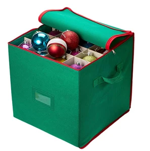Multi Premium Holidays Christmas Ornament Fabric Attractive Storage Box Keeps Holiday Decorations Clean and Dry for Next Season.