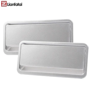 ABS Plastic Modern Office Desk Cable Wire Organizer Box Rectangular Hole Cover Sandblasted Silver/Black Finish Grommet Furniture
